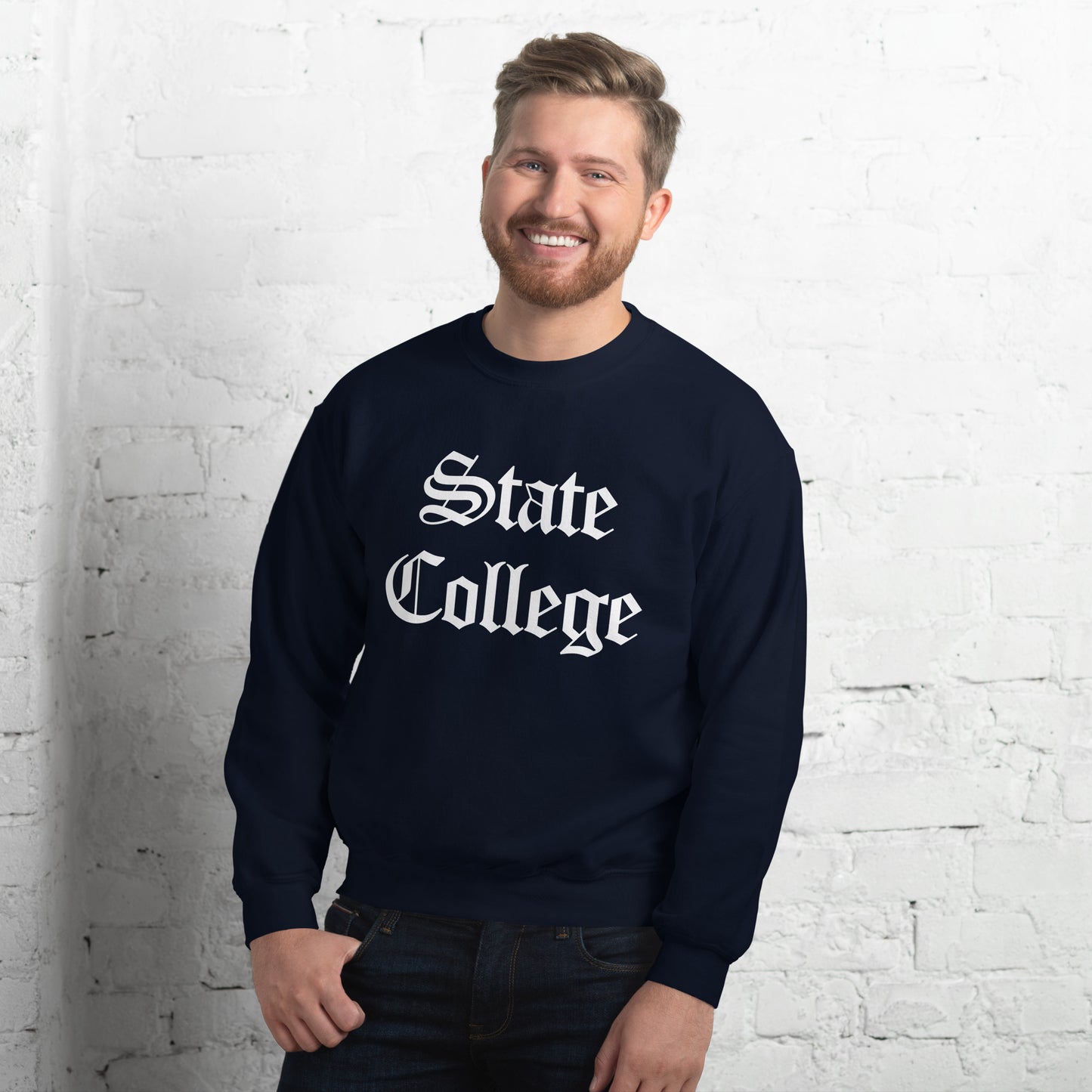 State College Old English Vintage Sweatshirt - College Sweatshirts