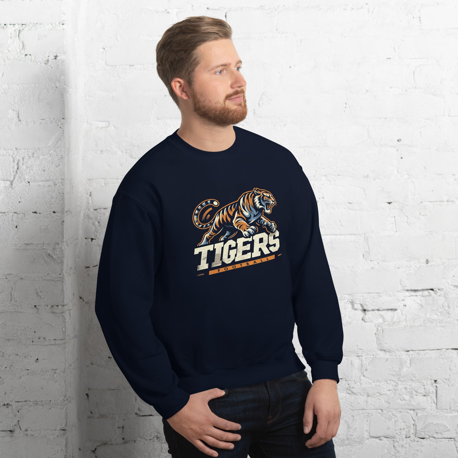 Tigers Football Retro Vintage Sweatshirt - College Sweatshirts