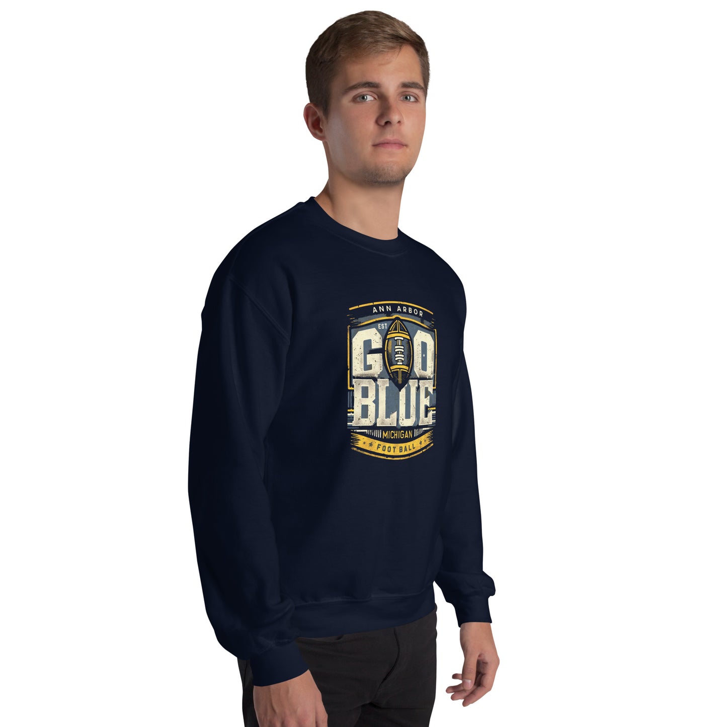 Go Blue Ann Arbor Vintage Retro Unisex Sweatshirt - College Sweatshirts